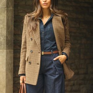 Banana Republic Modern Wool Houndstooth Blazer, Size 4